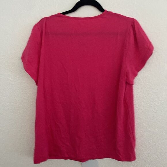 NWOT- hot pink tulip sleeve T-shirt- Size XL - Picture 6 of 6